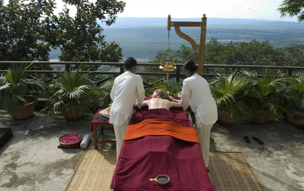 Ananda in the Himalayas spa oil treatment